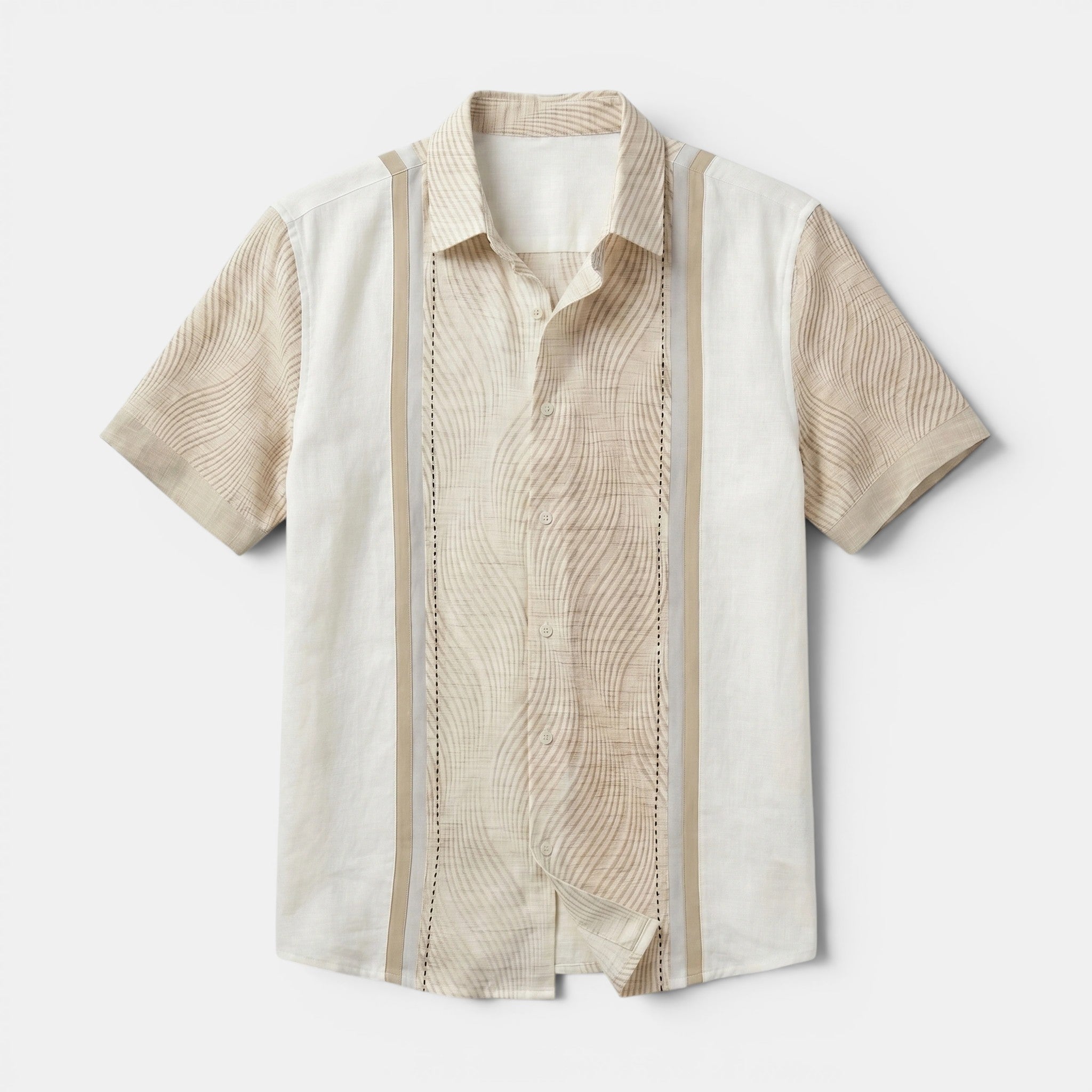 Armaxio | Men's Short Sleeve Geometric Print Lapel Collar Shirt