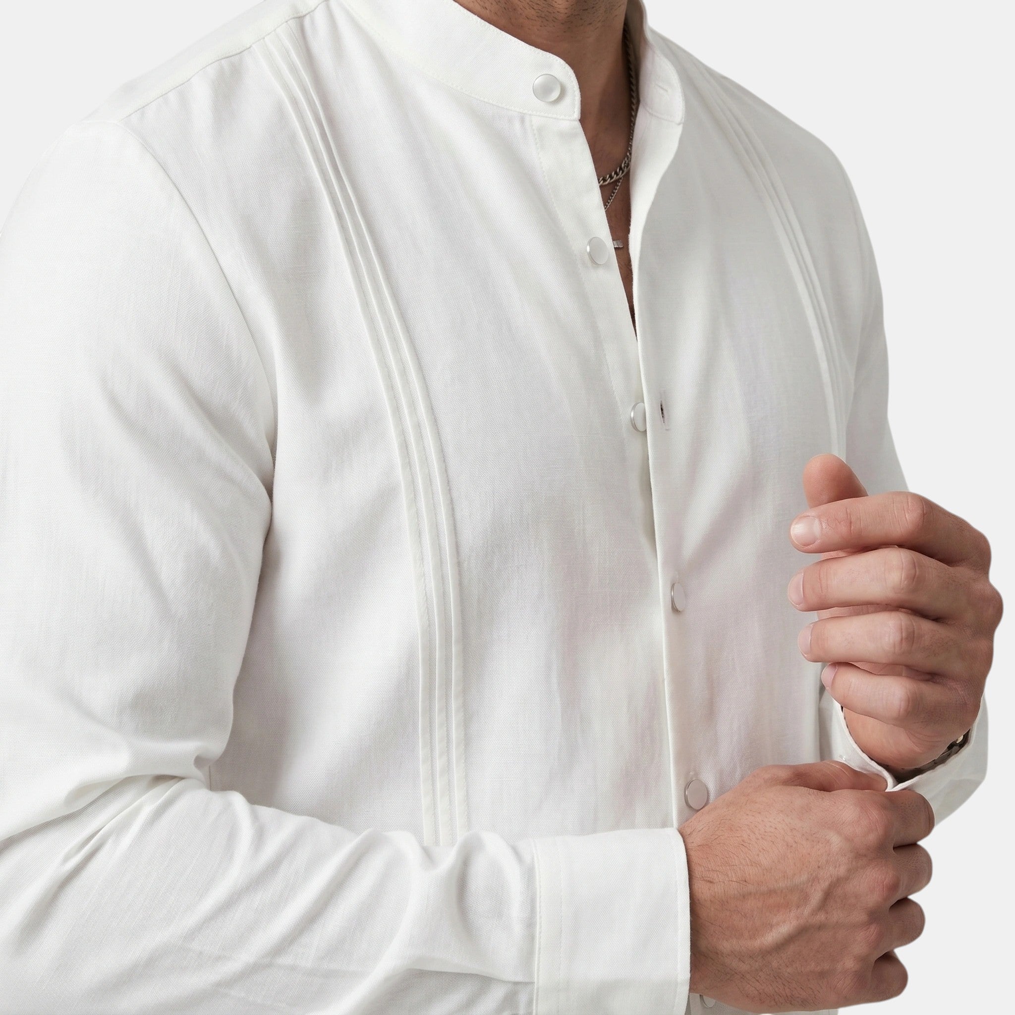 Armaxio | Men's Stand Collar Button Front Casual Shirt