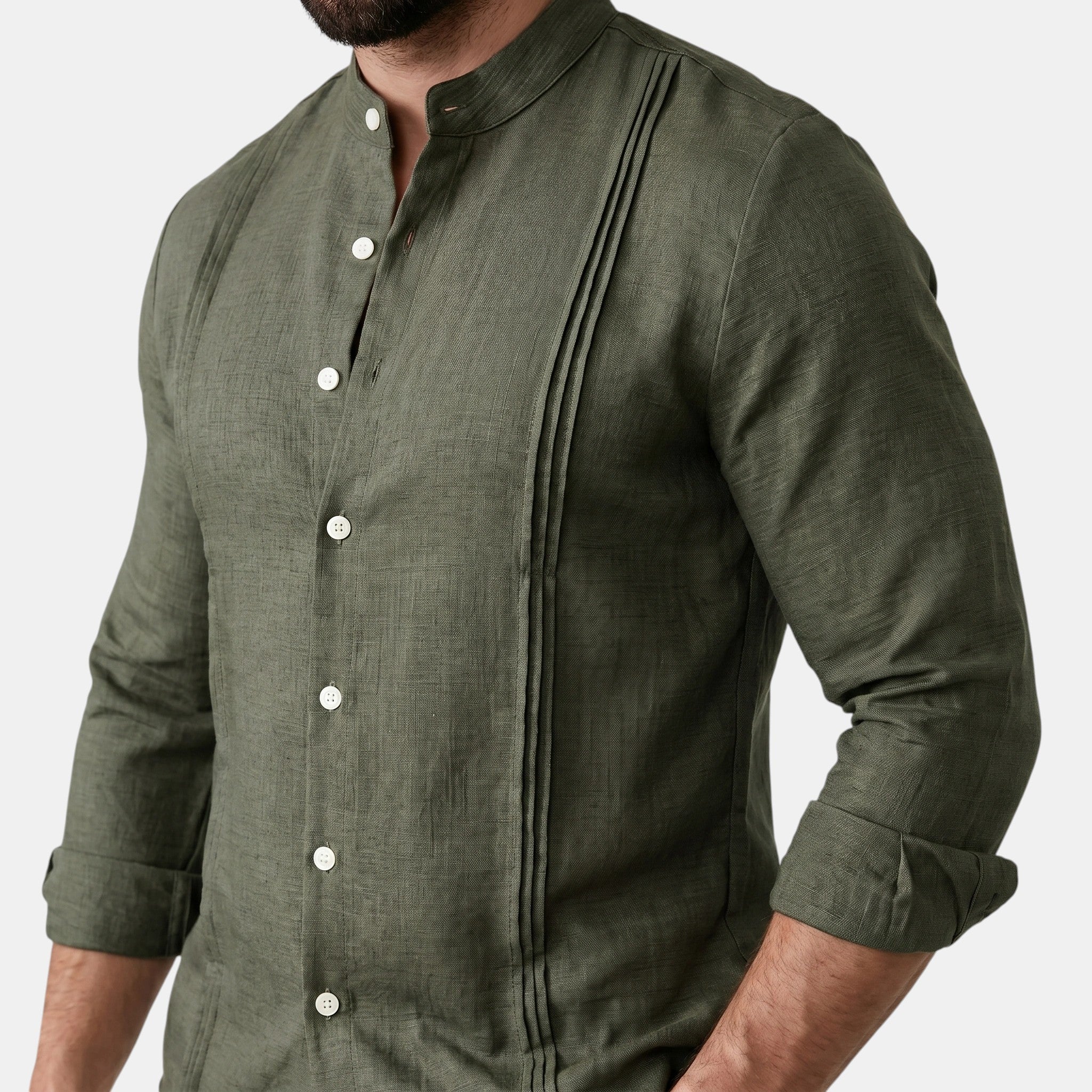 Armaxio | Men's Stand Collar Button Front Casual Shirt