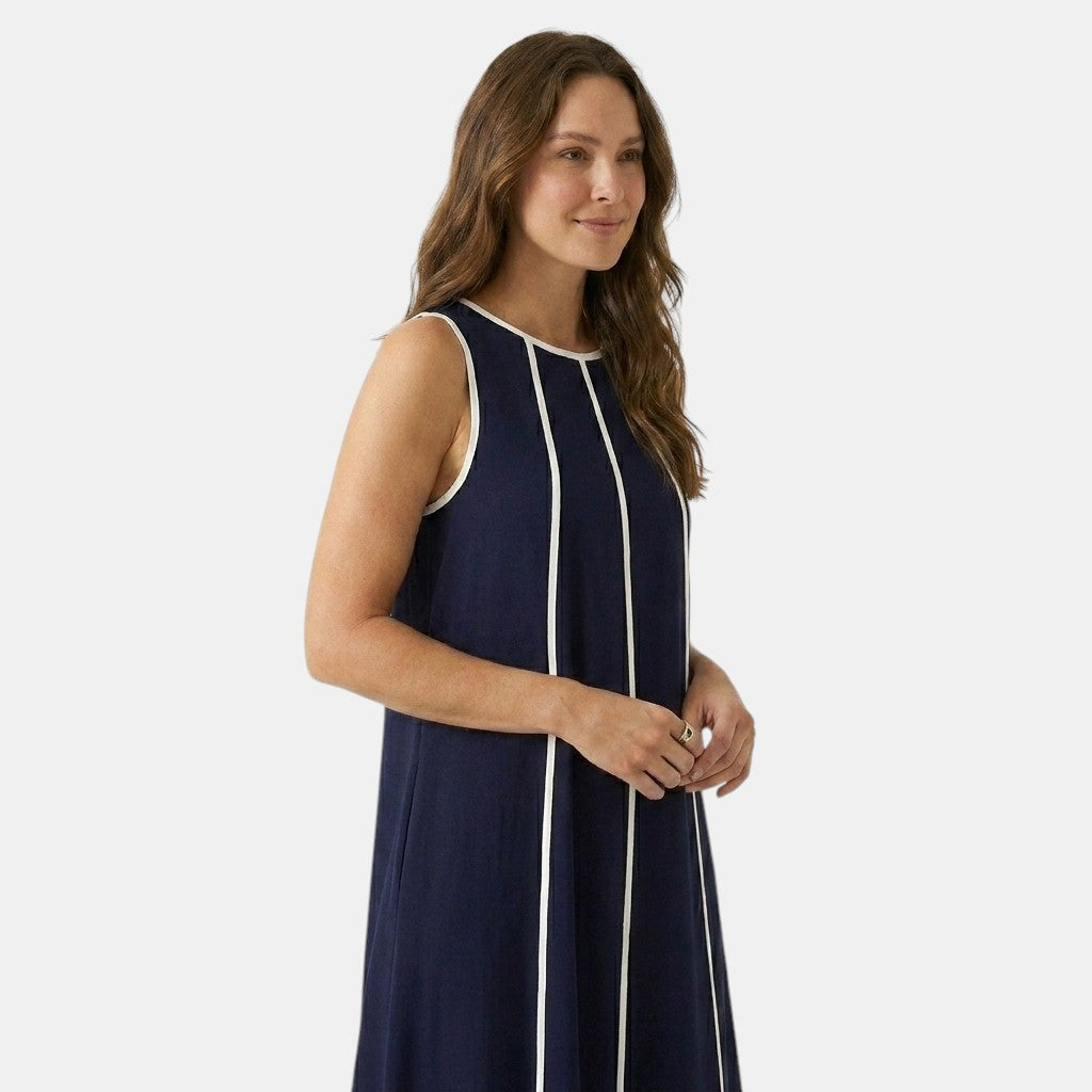 Armaxio | Women’s Contrast Trim Maxi Dress Loose Fit Tank Dress