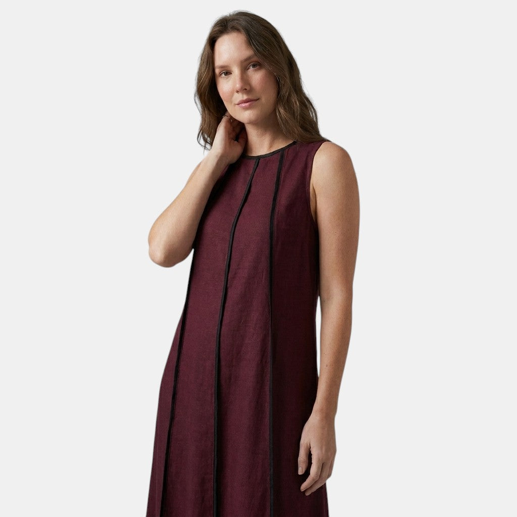 Armaxio | Women’s Contrast Trim Maxi Dress Loose Fit Tank Dress