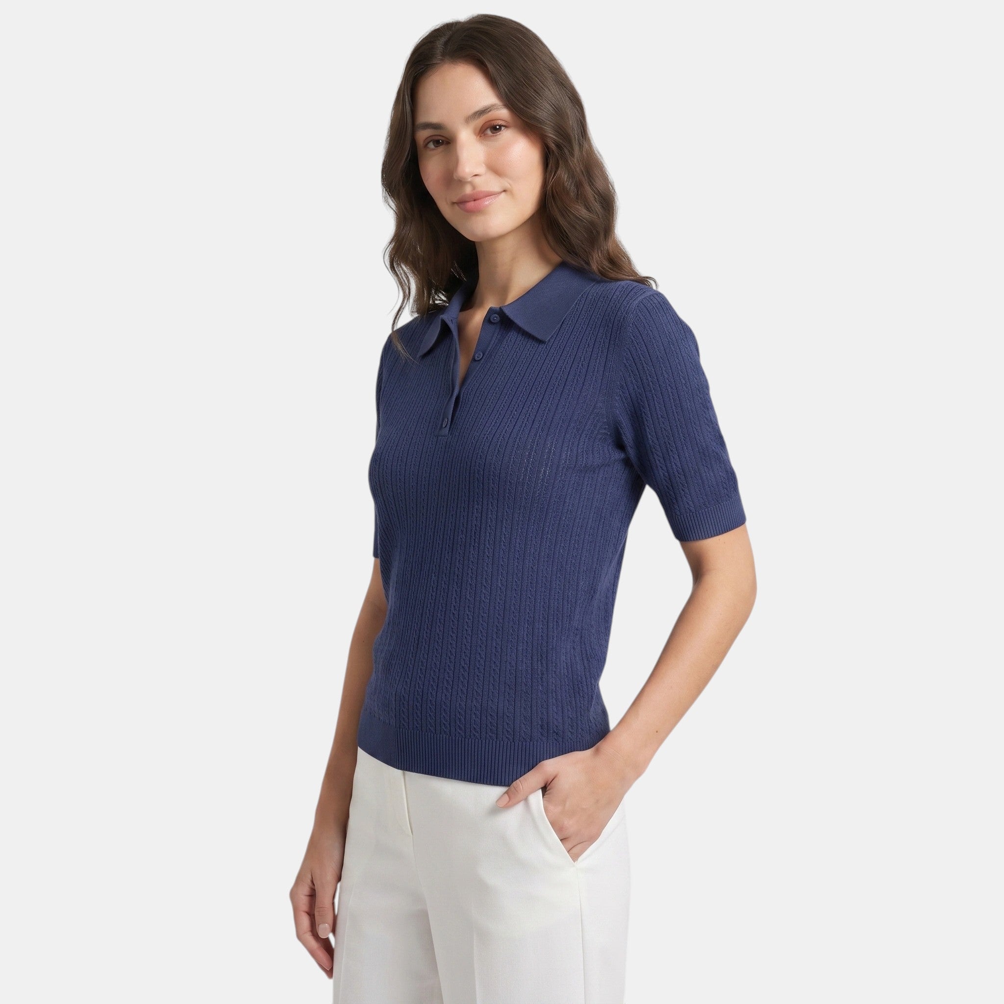Armaxio | Women’s Knit Polo Top Short Sleeve Loose Fit Summer Shirt