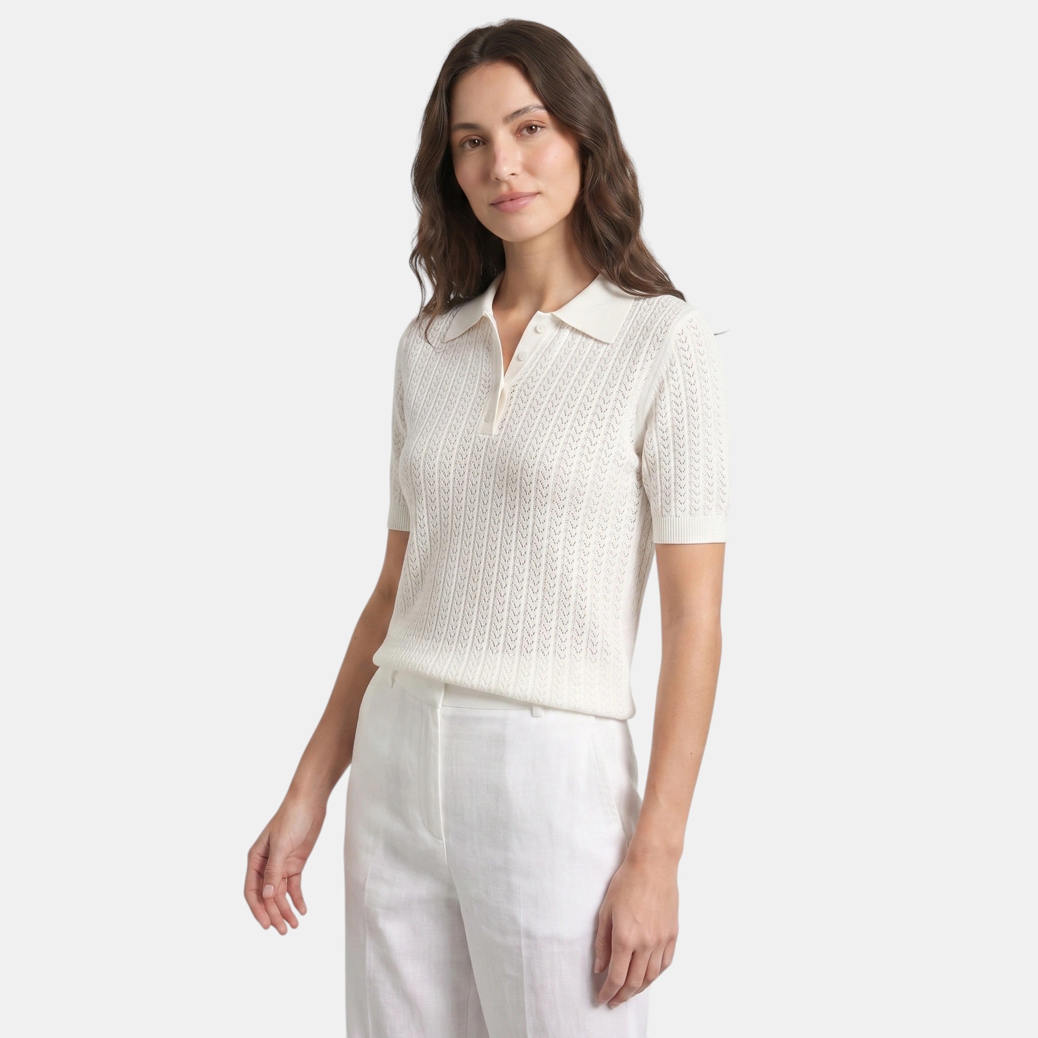 Armaxio | Women’s Knit Polo Top Short Sleeve Loose Fit Summer Shirt