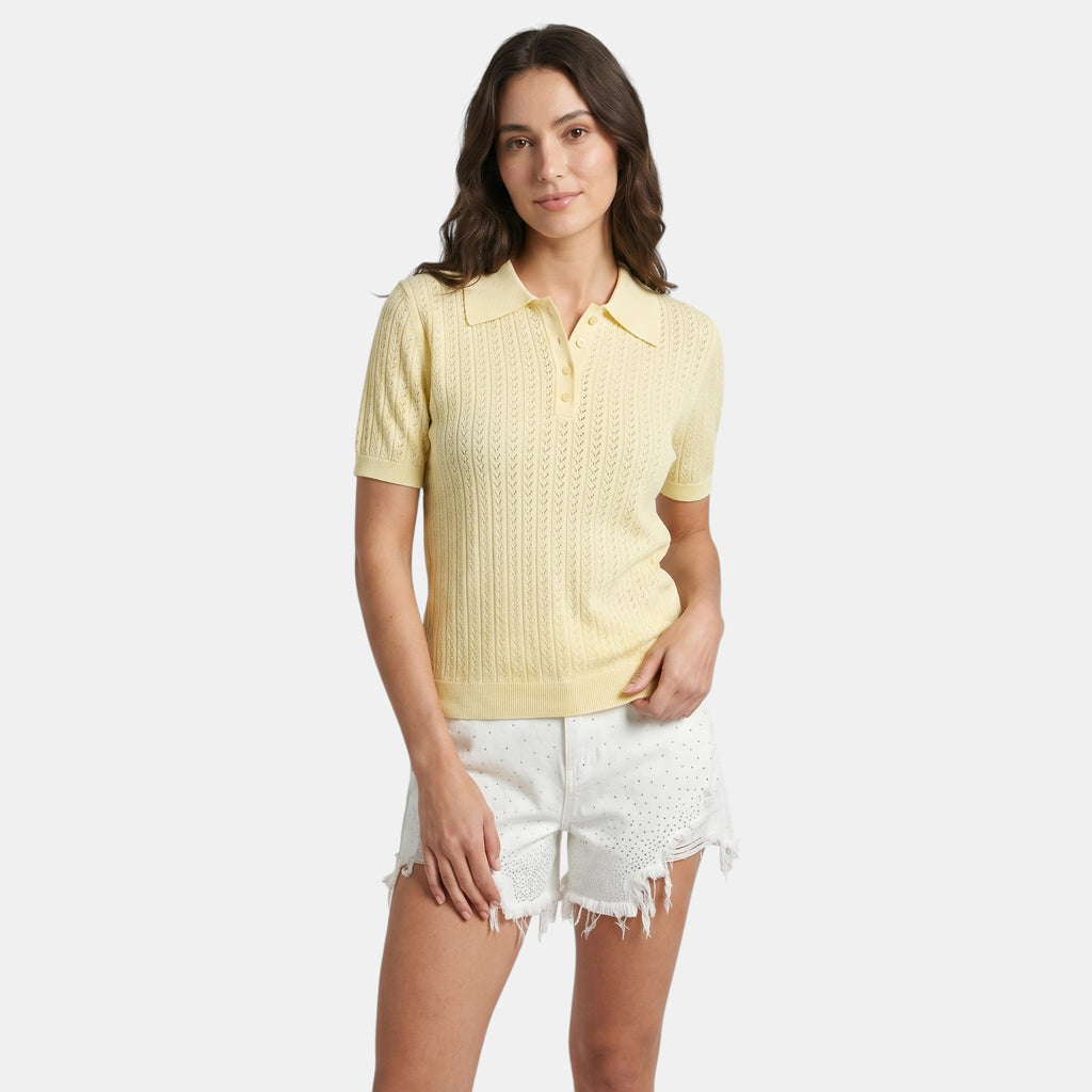 Armaxio | Women’s Knit Polo Top Short Sleeve Loose Fit Summer Shirt
