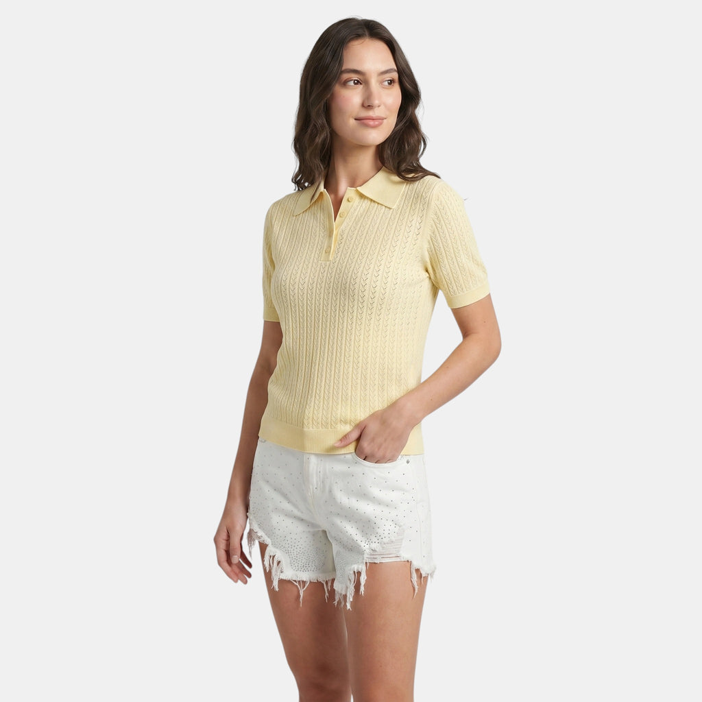 Armaxio | Women’s Knit Polo Top Short Sleeve Loose Fit Summer Shirt