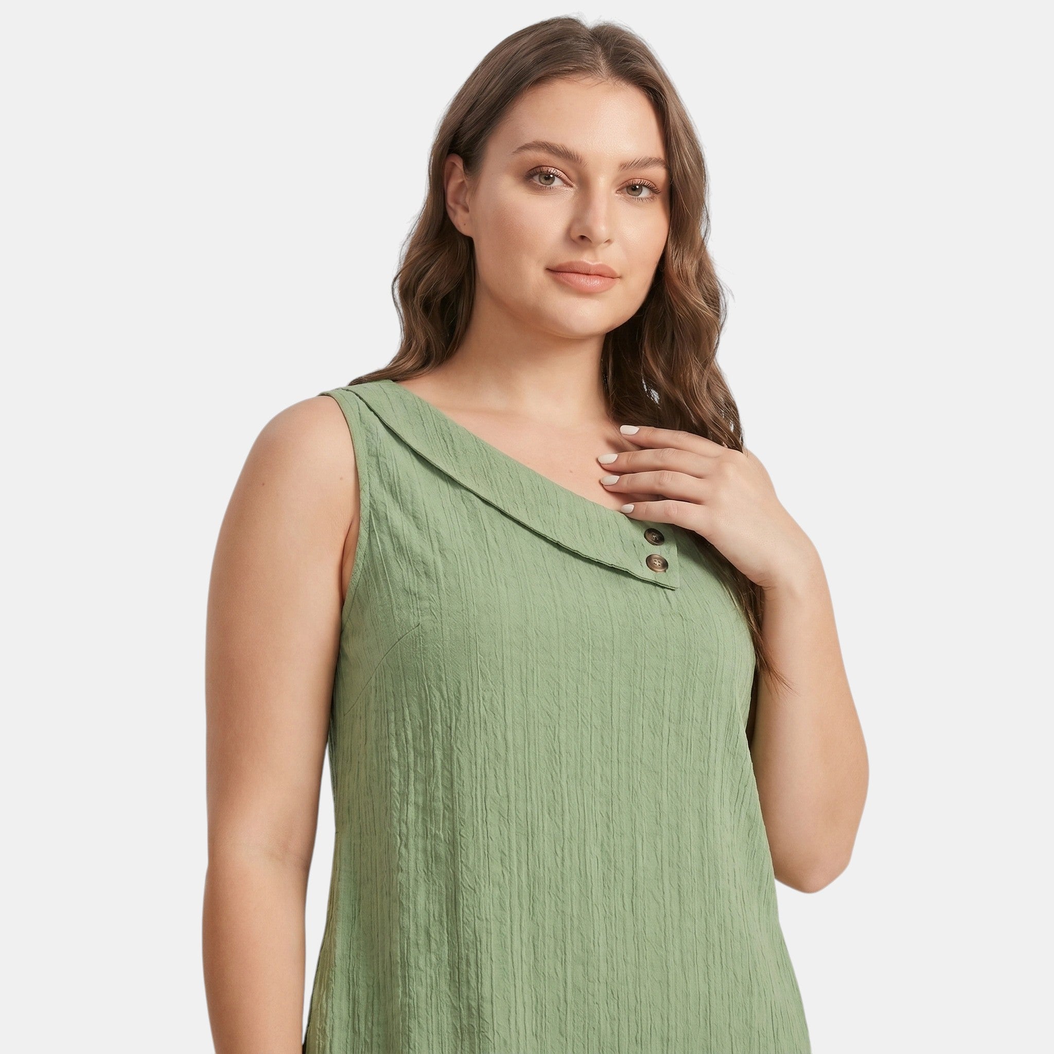 Armaxio | Women’s Sleeveless Mini Dress Asymmetric Neck A-Line Style