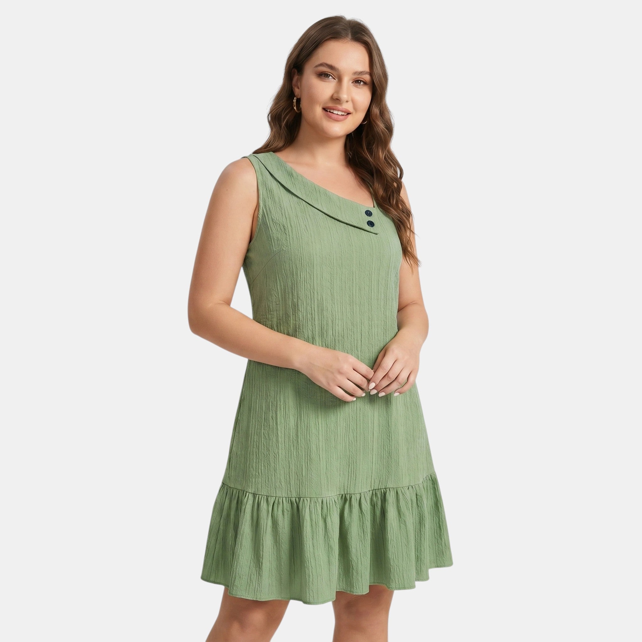 Armaxio | Women’s Sleeveless Mini Dress Asymmetric Neck A-Line Style