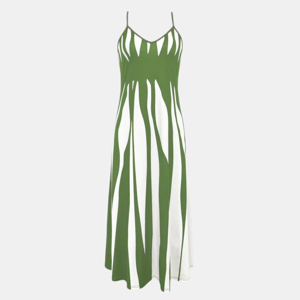 Armaxio | Women’s Striped Maxi Dress V-Neck Sleeveless Casual Style
