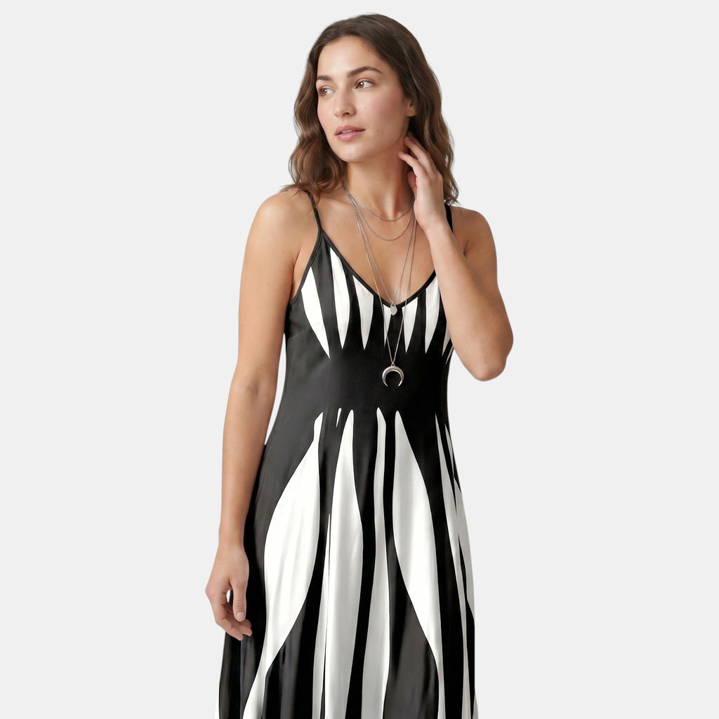 Armaxio | Women’s Striped Maxi Dress V-Neck Sleeveless Casual Style