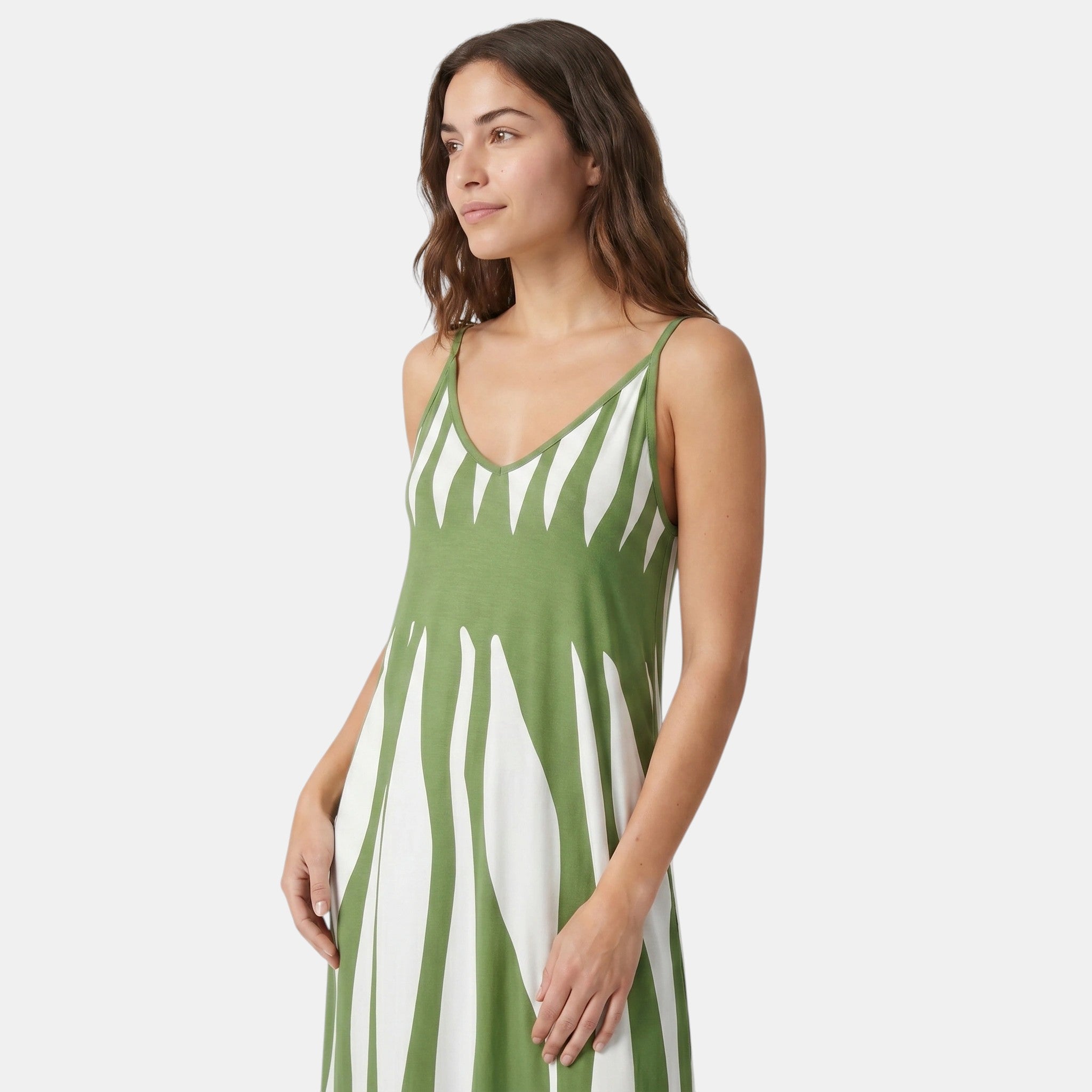 Armaxio | Women’s Striped Maxi Dress V-Neck Sleeveless Casual Style