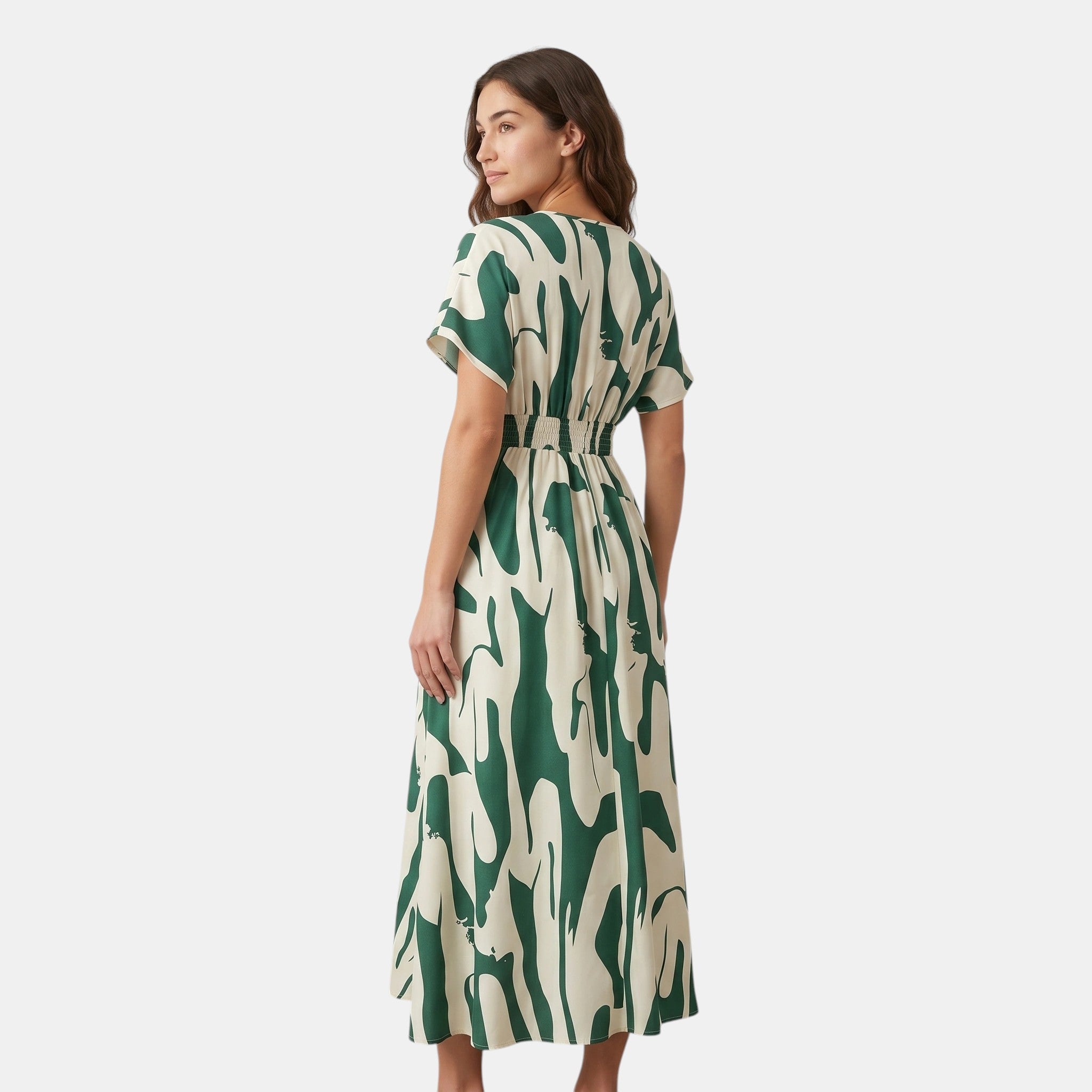 Armaxio | Women's Color Block Maxi Dress Elegant A-Line V-Neck Style