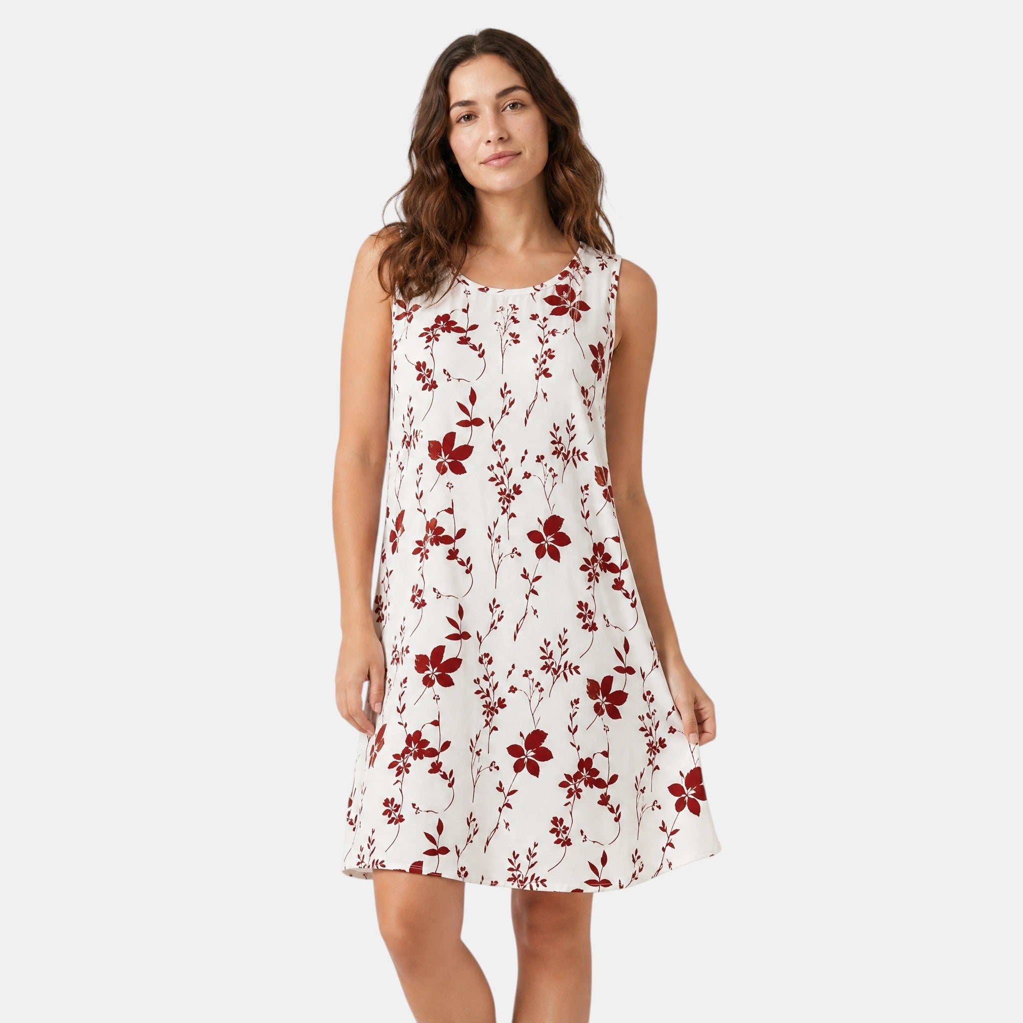 Armaxio | Women's Floral Sleeveless Midi Dress Casual Summer Crew Neck