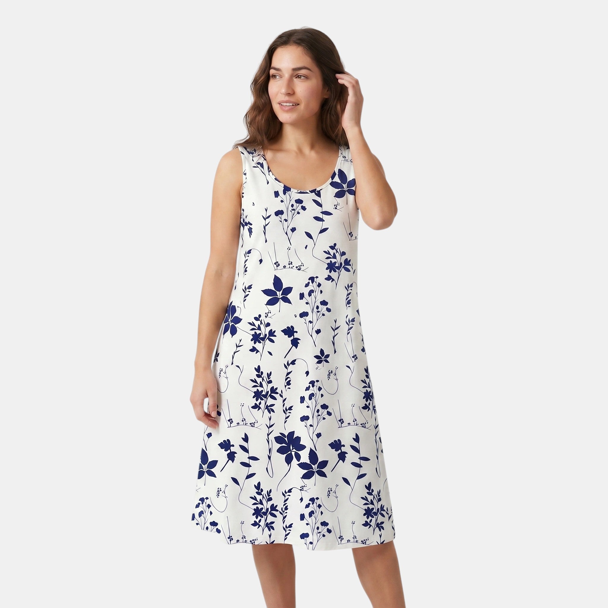 Armaxio | Women's Floral Sleeveless Midi Dress Casual Summer Crew Neck