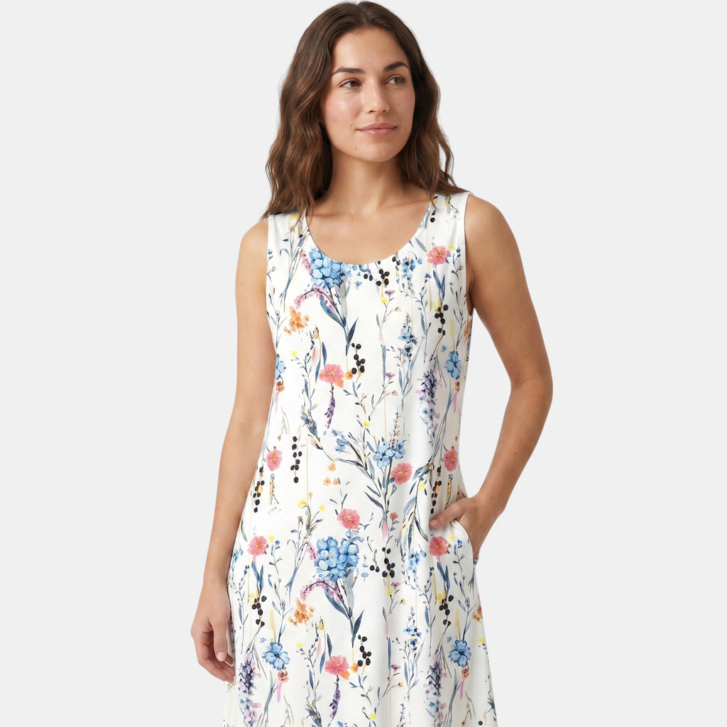 Armaxio | Women's Floral Sleeveless Midi Dress Casual Summer Crew Neck