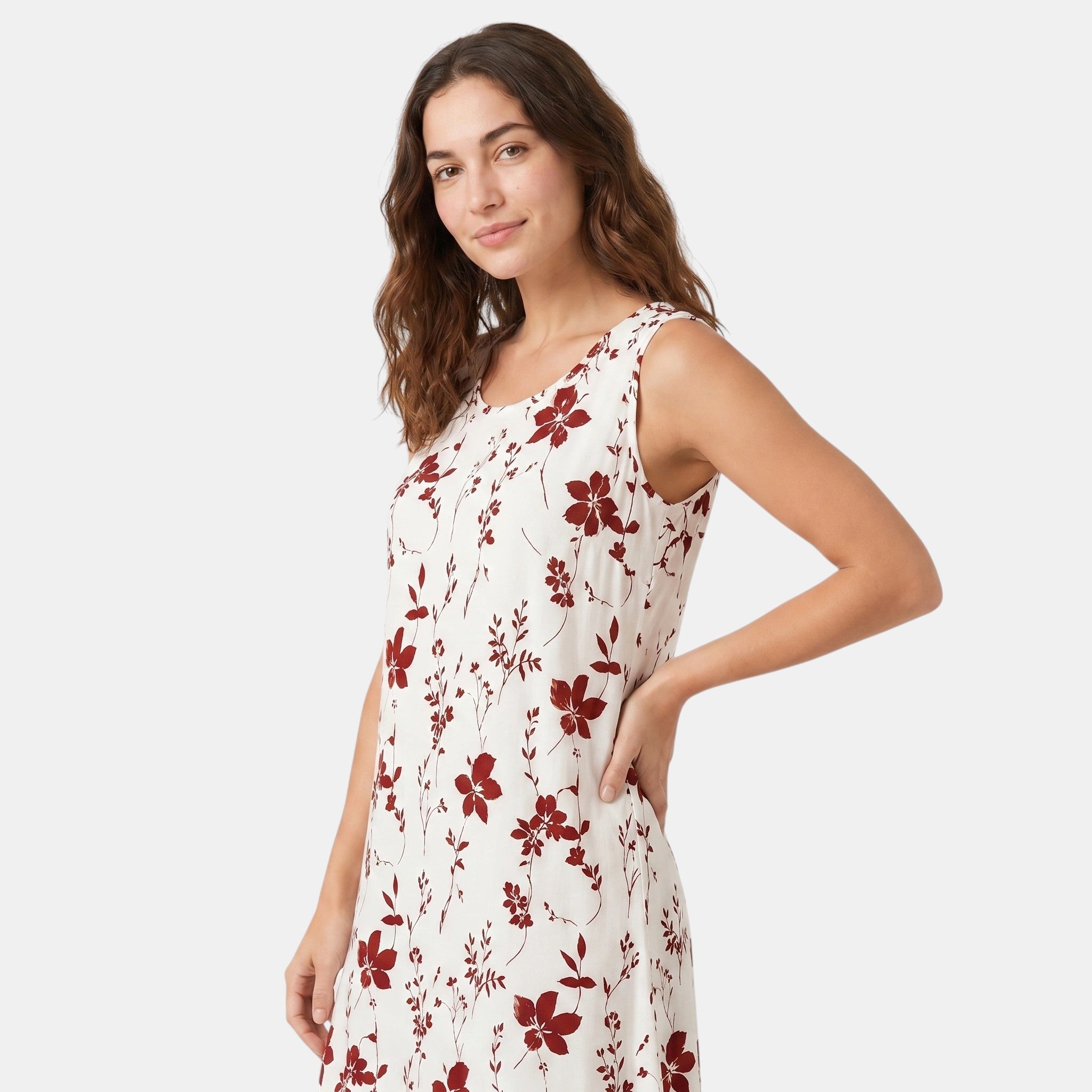 Armaxio | Women's Floral Sleeveless Midi Dress Casual Summer Crew Neck