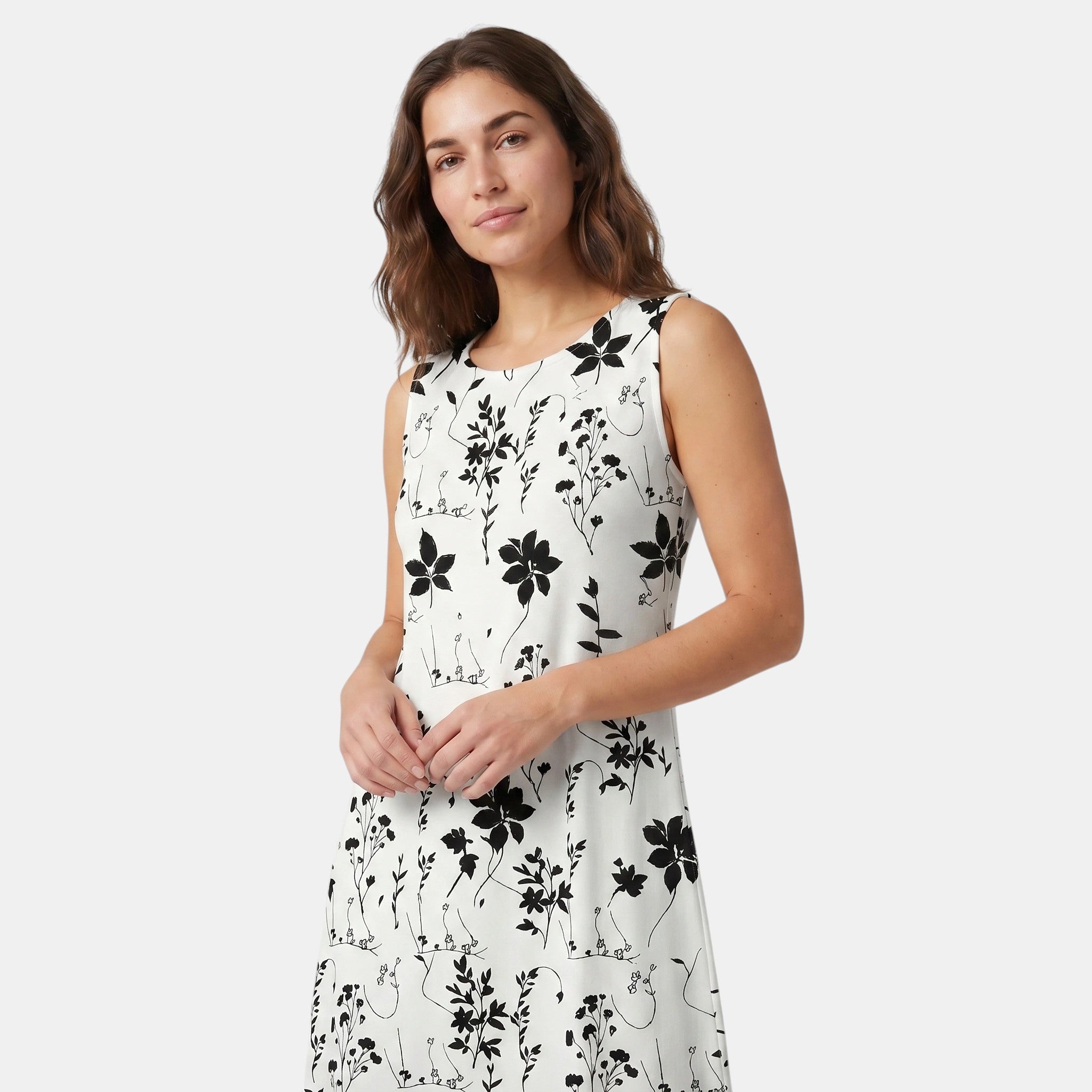 Armaxio | Women's Floral Sleeveless Midi Dress Casual Summer Crew Neck