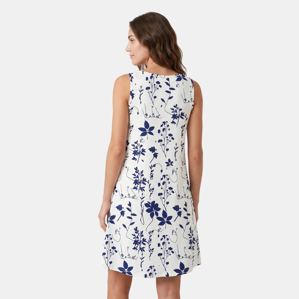 Armaxio | Women's Floral Sleeveless Midi Dress Casual Summer Crew Neck