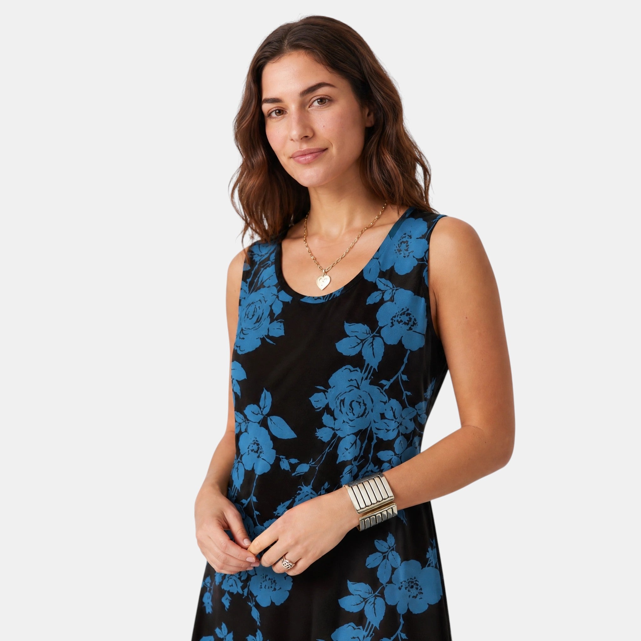 Armaxio | Women's Floral Sleeveless Midi Dress Casual Summer Crew Neck
