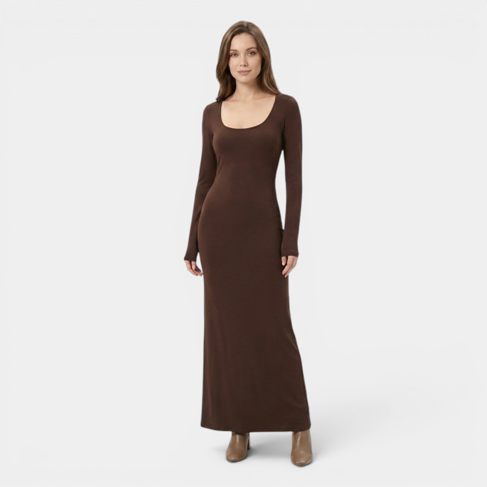 Armaxio | Women’s Dress Long Sleeve Bodycon Comfort Minimalist Maxi