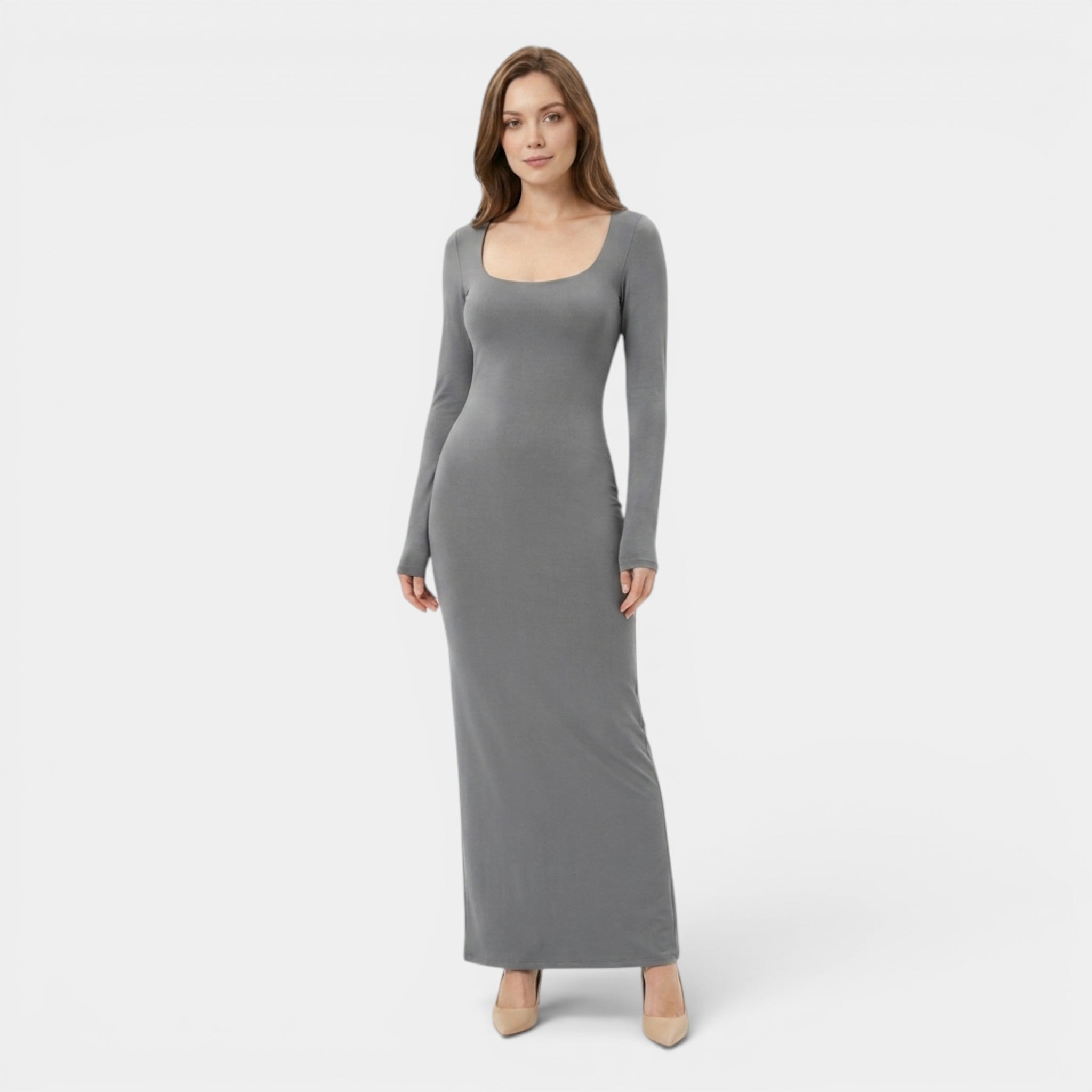 Armaxio | Women’s Dress Long Sleeve Bodycon Comfort Minimalist Maxi